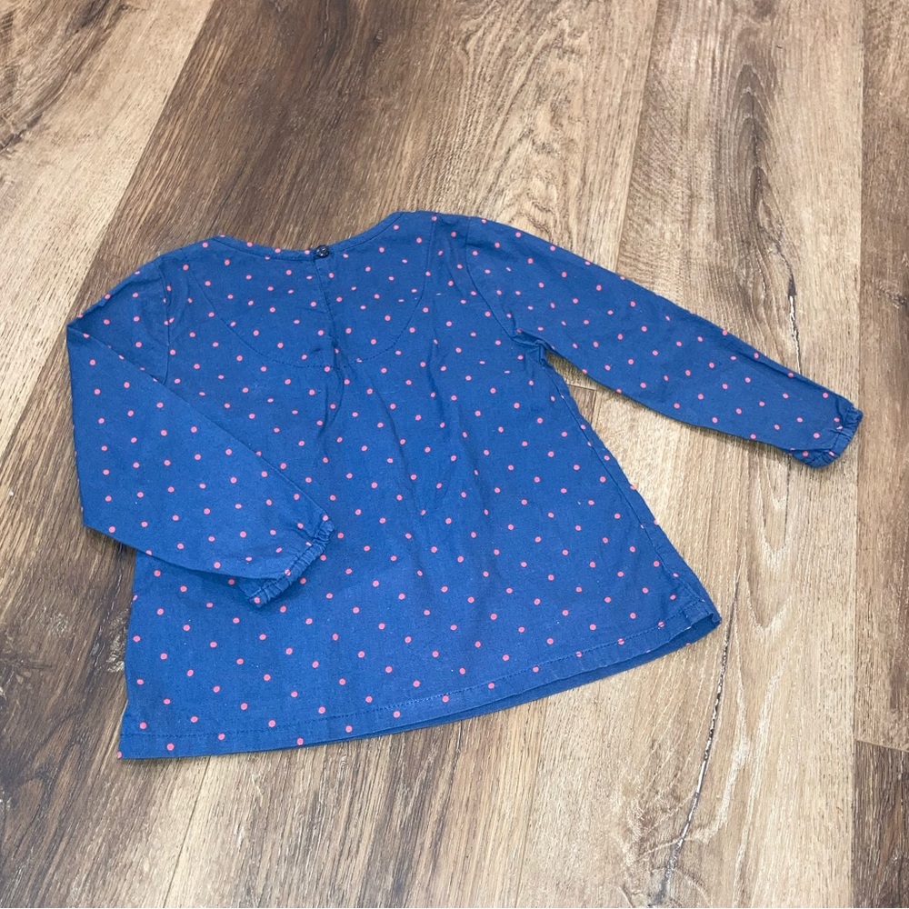 Beebay Blue & Red Polkadot Long Sleeve Shirt Football Basketball Baseball 18-24m - Picture 4 of 10